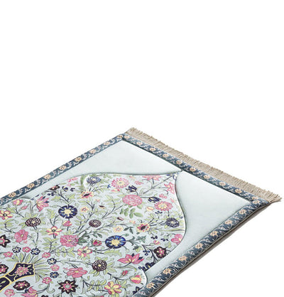 Modefa Prayer Rug Premium Foldable Cushion Prayer Mat - Floral Arch Blue and Pink