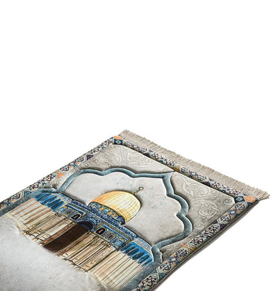 Modefa Prayer Rug Premium Foldable Cushion Prayer Mat - Sacred Aqsa Beige