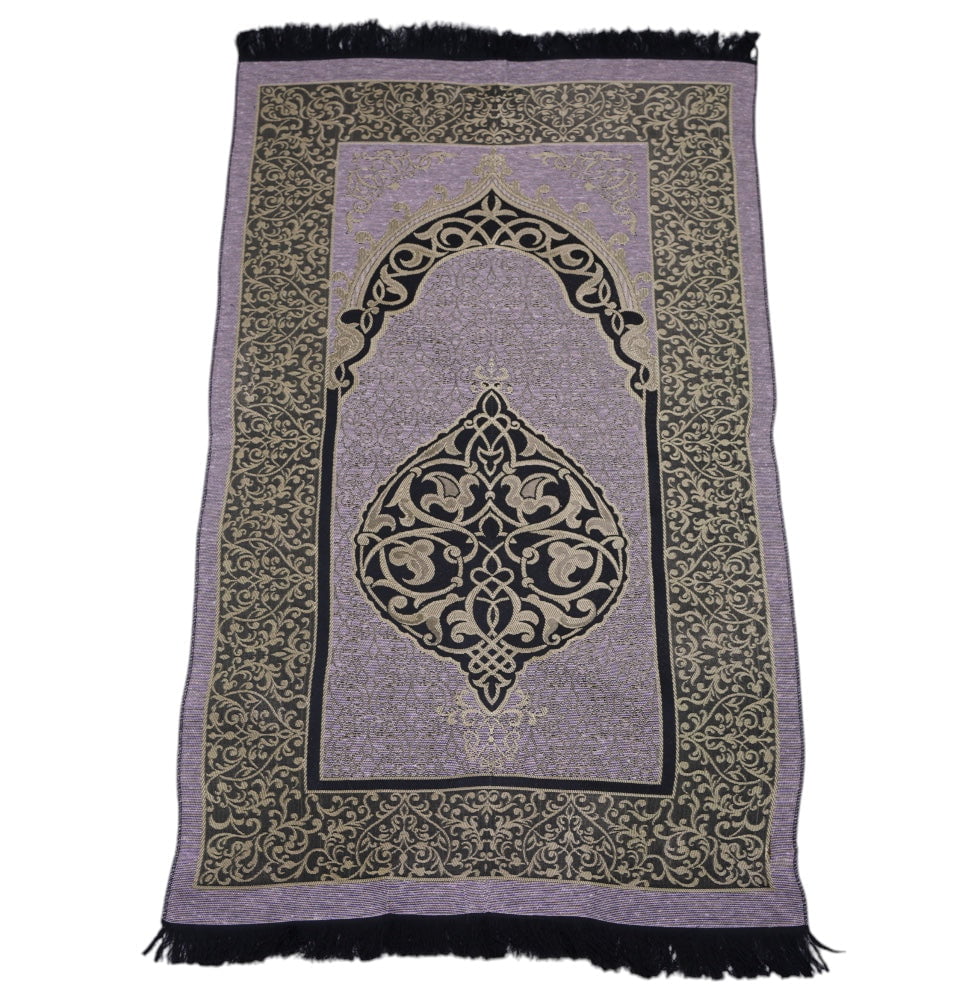 Modefa Prayer Rug Purple Chenille Ottoman Islamic Prayer Mat - Light Purple