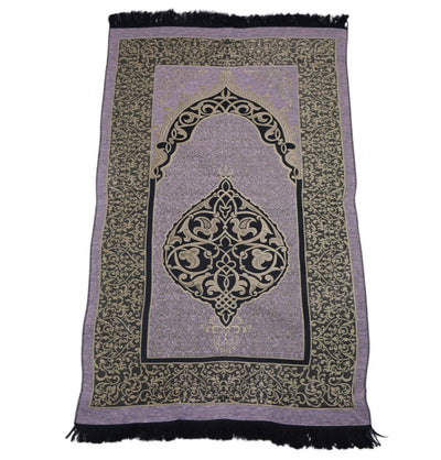Modefa Prayer Rug Purple Chenille Ottoman Islamic Prayer Mat - Light Purple