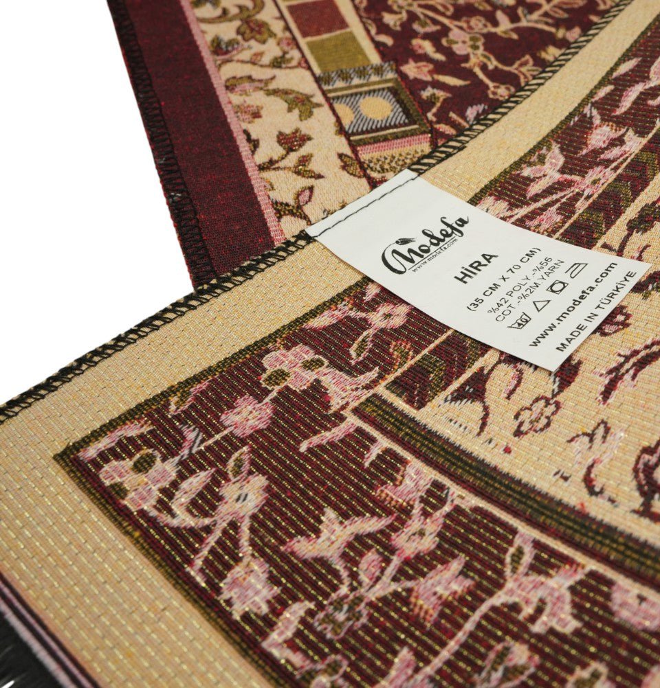 Modefa Prayer Rug Red Cotton Woven Child Islamic Prayer Mat - Garden Arch - Red
