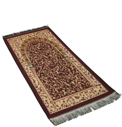 Modefa Prayer Rug Red Cotton Woven Child Islamic Prayer Mat - Garden Arch - Red