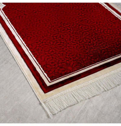 Modefa Prayer Rug Red Hidaya Plush Islamic Prayer Rugs - Red