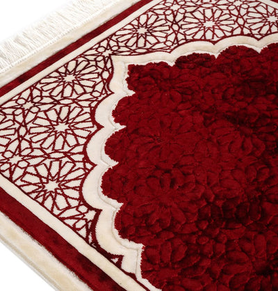 Modefa Prayer Rug Red Hidaya Plush Islamic Prayer Rugs - Red