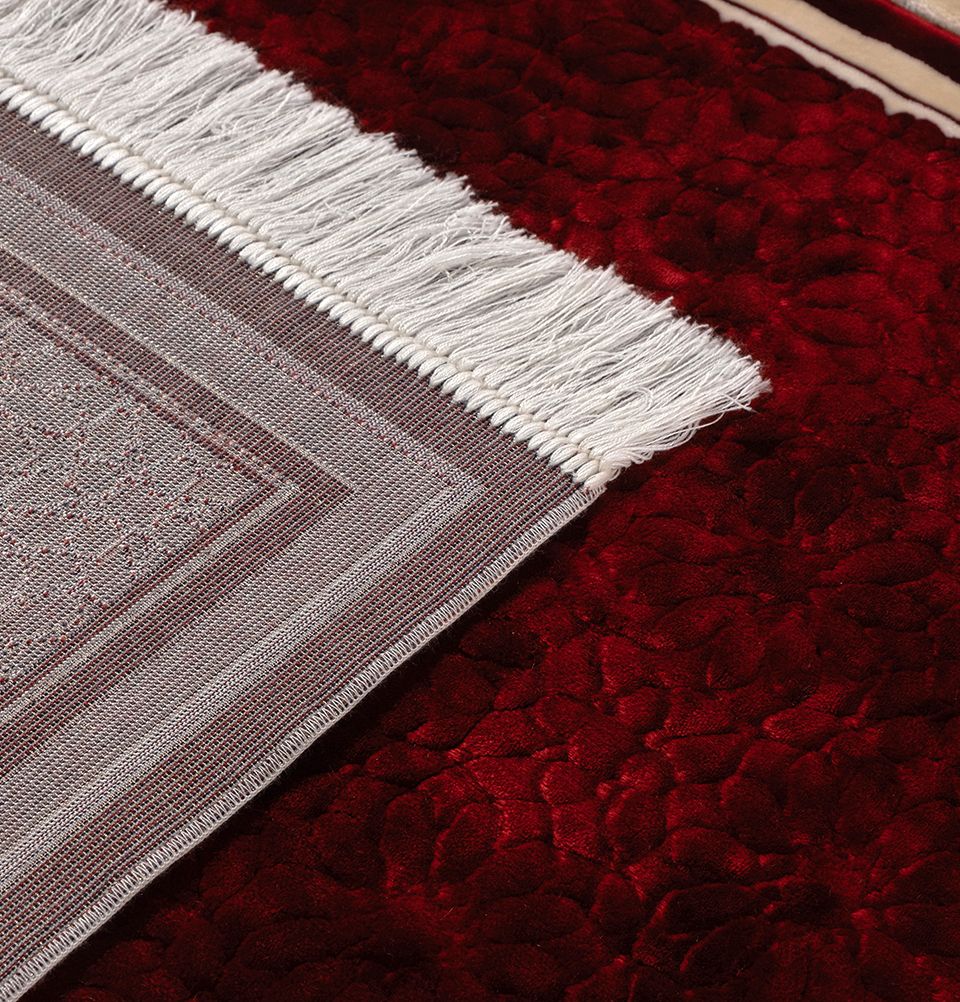 Modefa Prayer Rug Red Hidaya Plush Islamic Prayer Rugs - Red