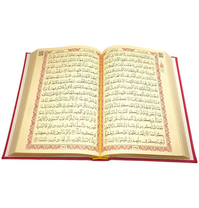 Modefa Prayer Rug Red Prayer Rug Gift Box Set - With Quran in Arabic & Prayer Beads - Red