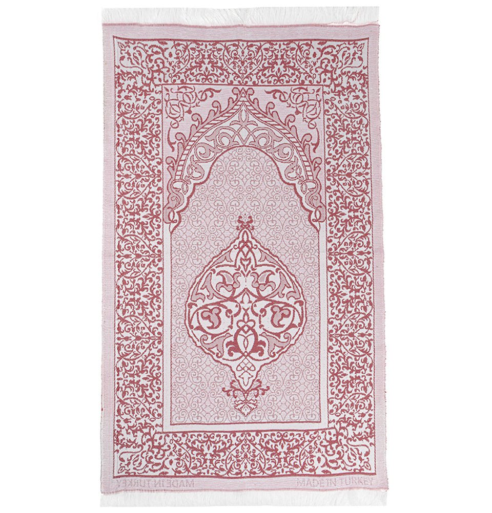 Modefa Prayer Rug Red Ramadan Lantern Cylinder Gift Box Set with Prayer Mat & Prayer Beads - Red