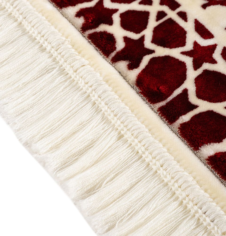 Modefa Prayer Rug Red Saray Plush Islamic Prayer Rug - Red