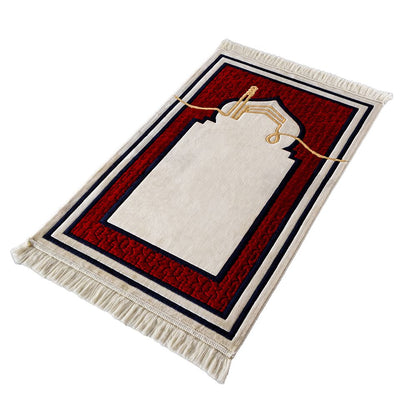 Modefa Prayer Rug Red Sukoon Plush Velvet Islamic Prayer Rug - Red