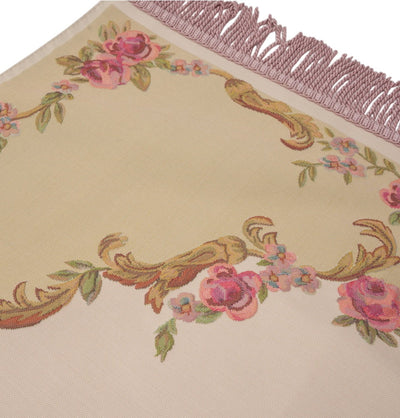 Modefa Prayer Rug Rose Beige Embroidered Rose Islamic Prayer Mat - Rose Beige