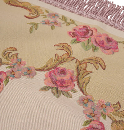 Modefa Prayer Rug Rose Beige Embroidered Rose Islamic Prayer Mat - Rose Beige