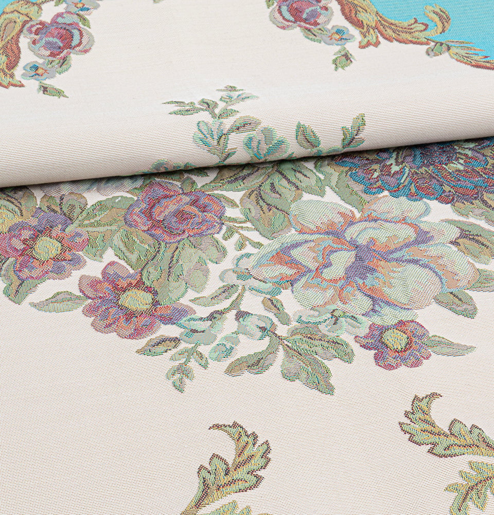 Modefa Prayer Rug Rose Blue Embroidered Rose Islamic Prayer Mat - Rose Blue