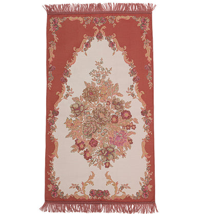 Modefa Prayer Rug Rose Red Embroidered Rose Islamic Prayer Mat - Rose Red