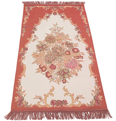 Modefa Prayer Rug Rose Red Embroidered Rose Islamic Prayer Mat - Rose Red