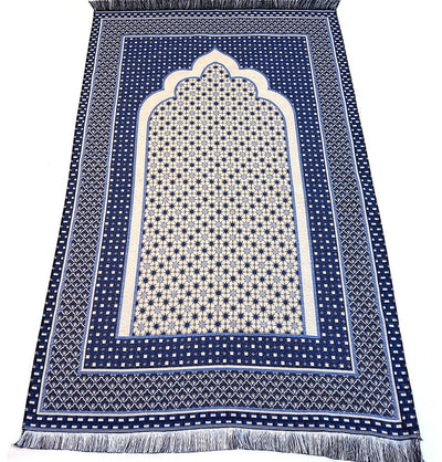 Modefa Prayer Rug Royal Blue Cotton Woven Islamic Prayer mat Hira Diamond - Royal Blue