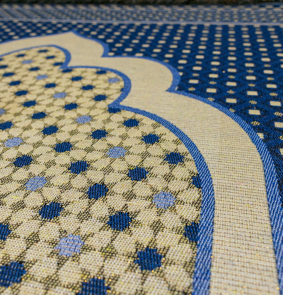 Modefa Prayer Rug Royal Blue Cotton Woven Islamic Prayer mat Hira Diamond - Royal Blue
