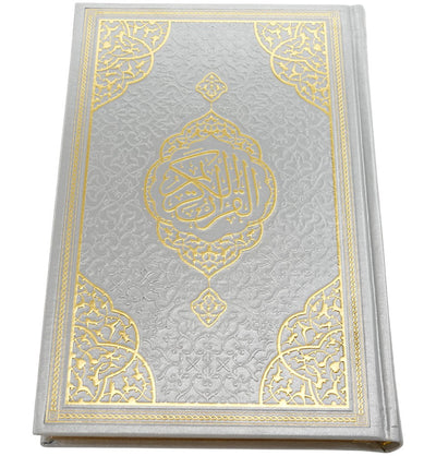 Modefa Prayer Rug Silver Prayer Rug Gift Box Set - With Quran in Arabic & Prayer Beads - Silver