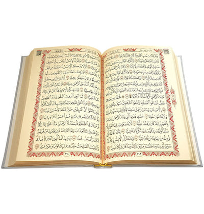 Modefa Prayer Rug Silver Prayer Rug Gift Box Set - With Quran in Arabic & Prayer Beads - Silver