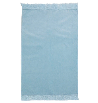 Modefa Prayer Rug Solid Simple Velvet Islamic Prayer Rug - Baby Blue