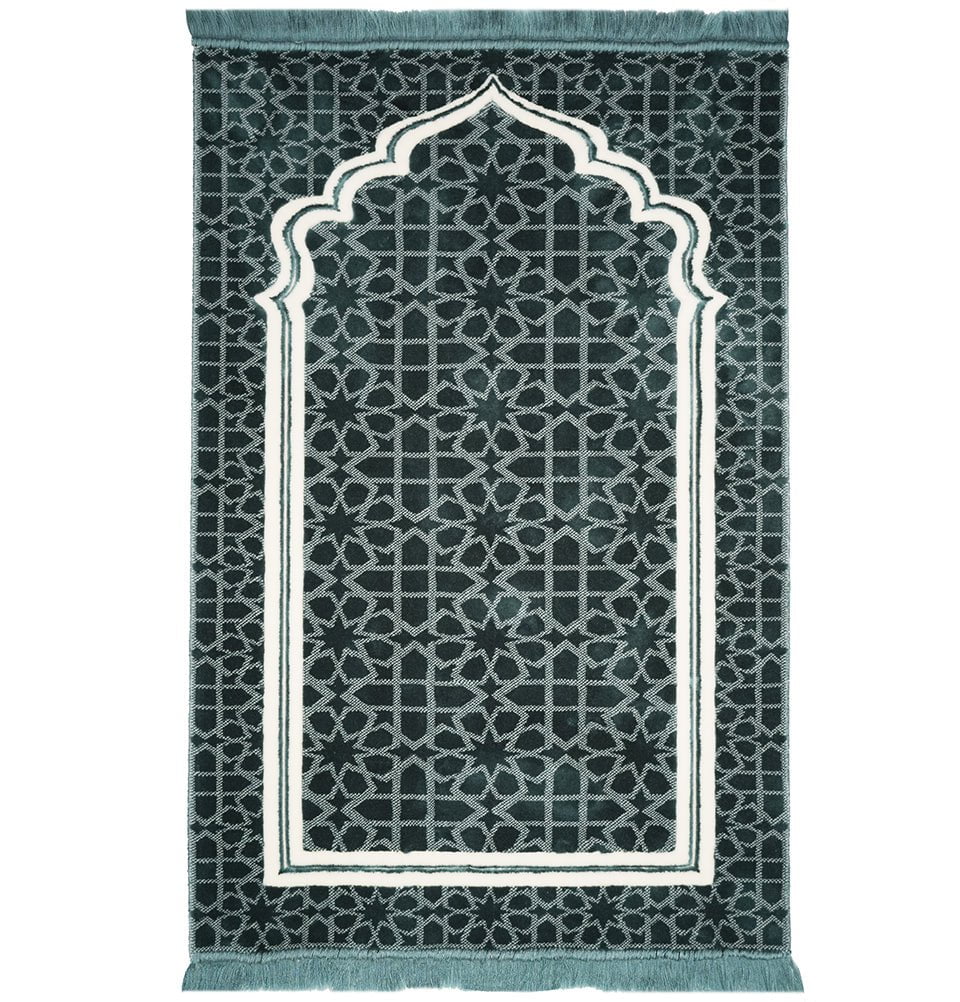 Modefa Prayer Rug Teal Double Plush Wide Islamic Prayer Rug Andalus - Teal
