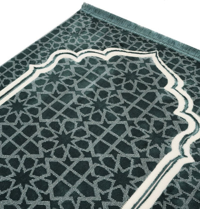 Modefa Prayer Rug Teal Double Plush Wide Islamic Prayer Rug Andalus - Teal