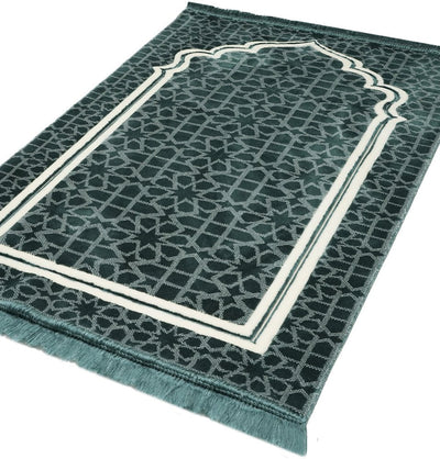 Modefa Prayer Rug Teal Double Plush Wide Islamic Prayer Rug Andalus - Teal
