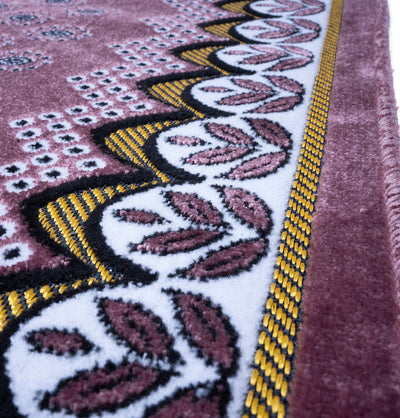 Modefa Prayer Rug Velvet Floral Daisy Arch Islamic Prayer Rug - Pink
