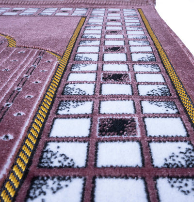 Modefa Prayer Rug Velvet Vined Arch Islamic Prayer Rug - Pink