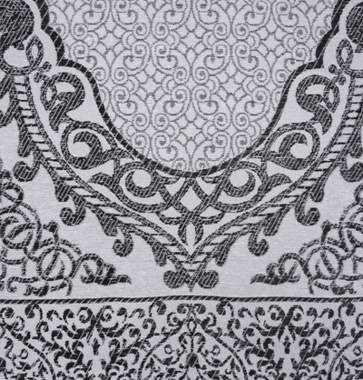 Modefa Prayer Rug White/Black Chenille Ottoman Islamic Prayer Mat - White/Black