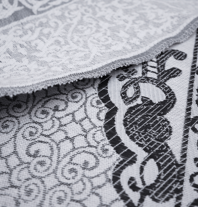 Modefa Prayer Rug White/Black Chenille Ottoman Islamic Prayer Mat - White/Black
