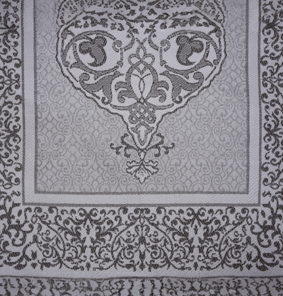 Modefa Prayer Rug White/Grey Chenille Ottoman Islamic Prayer Mat - White/Grey