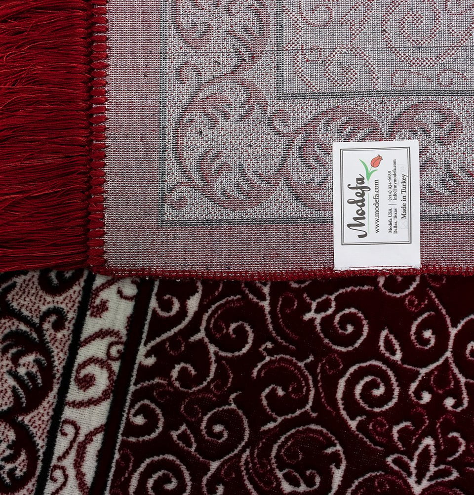 Modefa Prayer Rug Wide 3 Person Islamic Prayer Rug - Floral Red