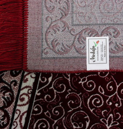 Modefa Prayer Rug Wide 3 Person Islamic Prayer Rug - Floral Red