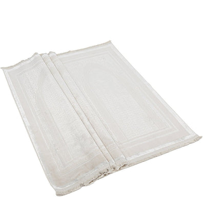 Modefa Prayer Rug Wide 4 Person Masjid Islamic Prayer Rug - Serenity Garden Creme
