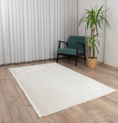 Modefa Prayer Rug Wide 4 Person Masjid Islamic Prayer Rug - Serenity Garden Creme