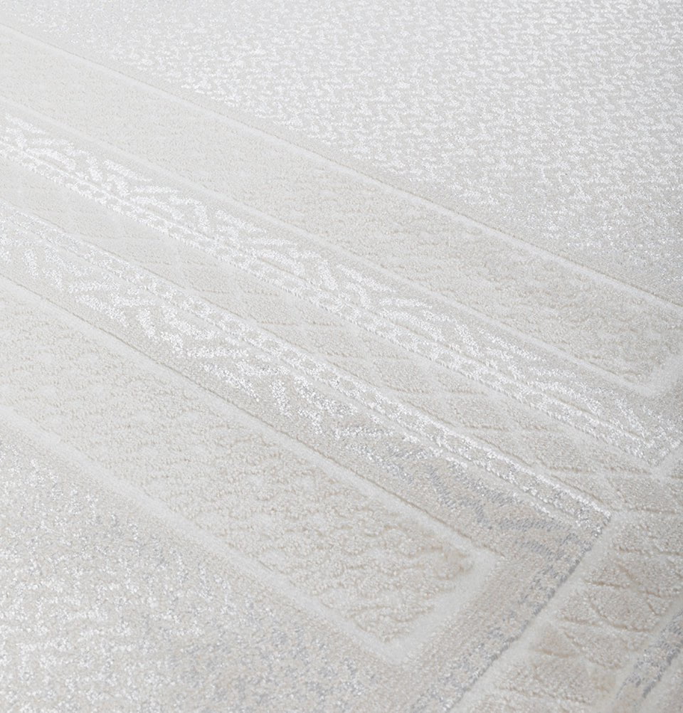 Modefa Prayer Rug Wide 4 Person Masjid Islamic Prayer Rug - Serenity Garden Creme
