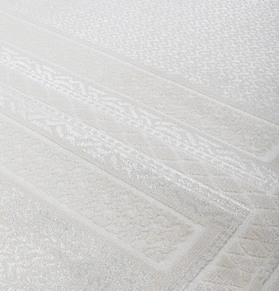 Modefa Prayer Rug Wide 4 Person Masjid Islamic Prayer Rug - Serenity Garden Creme