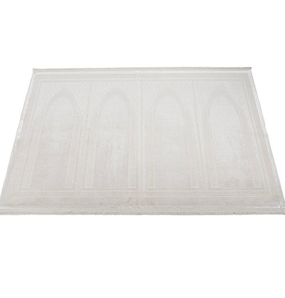 Modefa Prayer Rug Wide 4 Person Masjid Islamic Prayer Rug - Serenity Garden Creme