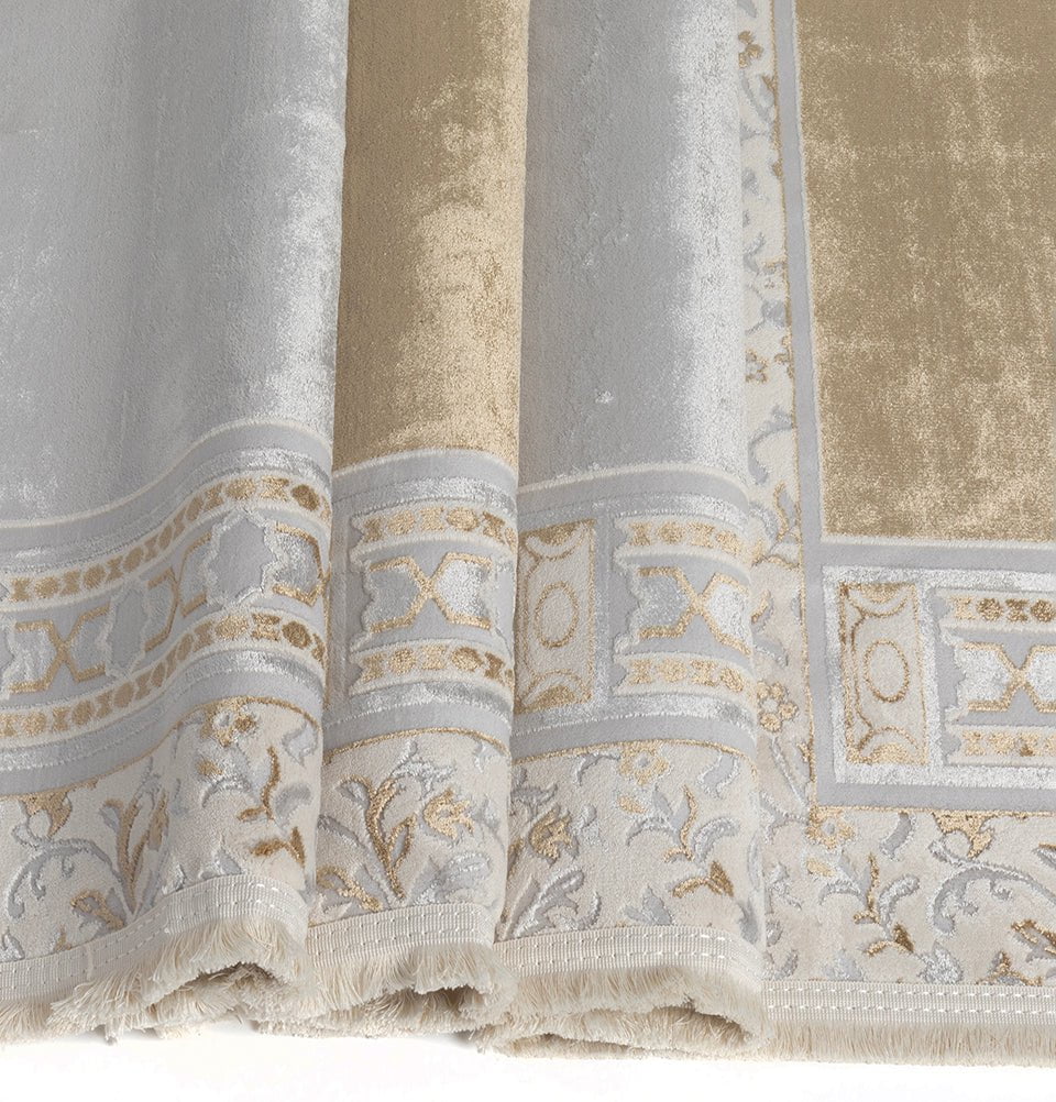 Wide 4 Person Velvet Islamic Prayer Rug With Imam Spot - Serenity Gard