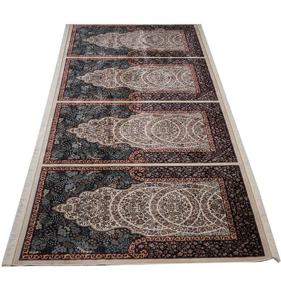 Modefa Prayer Rug Wide 4 Person Velvet Masjid Islamic Prayer Rug - Luxury Lale