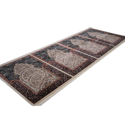 Modefa Prayer Rug Wide 4 Person Velvet Masjid Islamic Prayer Rug - Luxury Lale