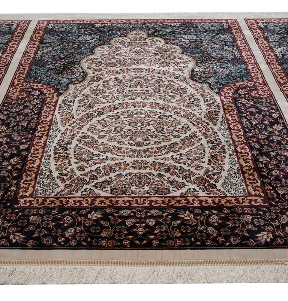 Modefa Prayer Rug Wide 4 Person Velvet Masjid Islamic Prayer Rug - Luxury Lale