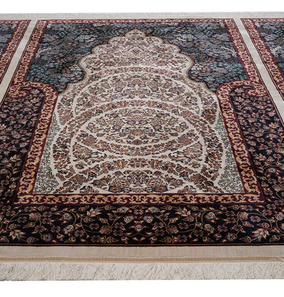 Modefa Prayer Rug Wide 4 Person Velvet Masjid Islamic Prayer Rug - Luxury Lale
