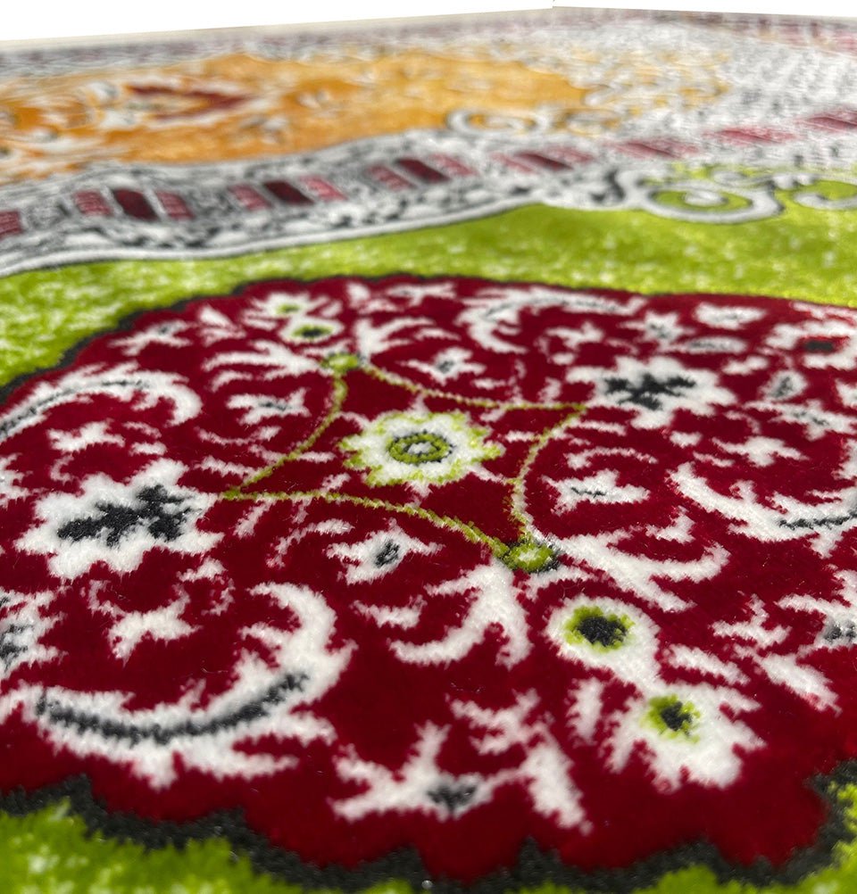 Modefa Prayer Rug Wide 5 Person Islamic Prayer Rug Multicolored - Orange