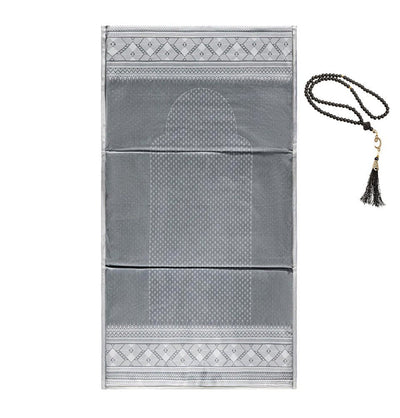 Modefa Prayer Rug Ziri Grey Arch Premium Foldable Cushion Prayer Mat with Backrest - Ziri Grey Arch