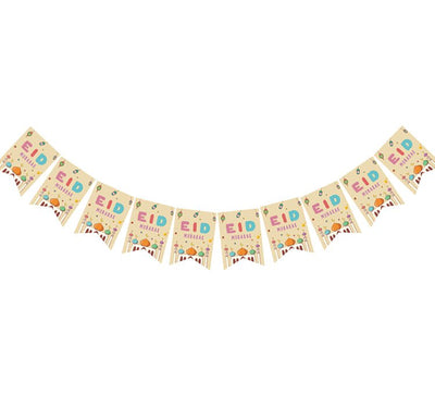 Modefa Ramadan & Eid Party Fun Kids Themed Eid Mubarak Banner - Beige
