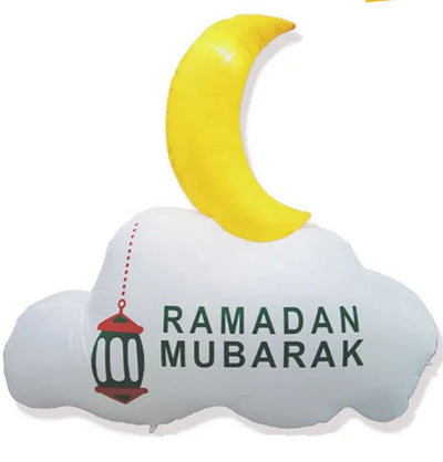 Modefa Ramadan & Eid Party Islamic Holiday Decor | Lighted Inflatable Double Sided Eid/Ramadan Crescent
