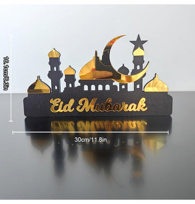 Modefa Ramadan & Eid Party Islamic Holiday Decor - Masjid & Crescent Eid Mubarak Sign