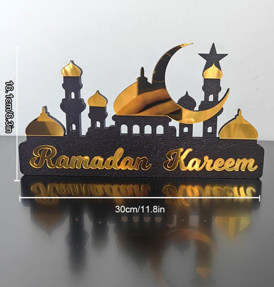 Modefa Ramadan & Eid Party Islamic Holiday Decor - Masjid & Crescent Ramadan Kareem Sign