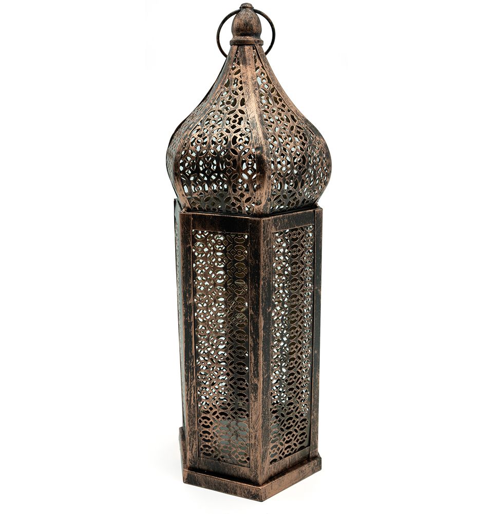 Modefa Ramadan & Eid Party Islamic Holiday Decor | Moroccan Wind Lantern 13in - Bronze